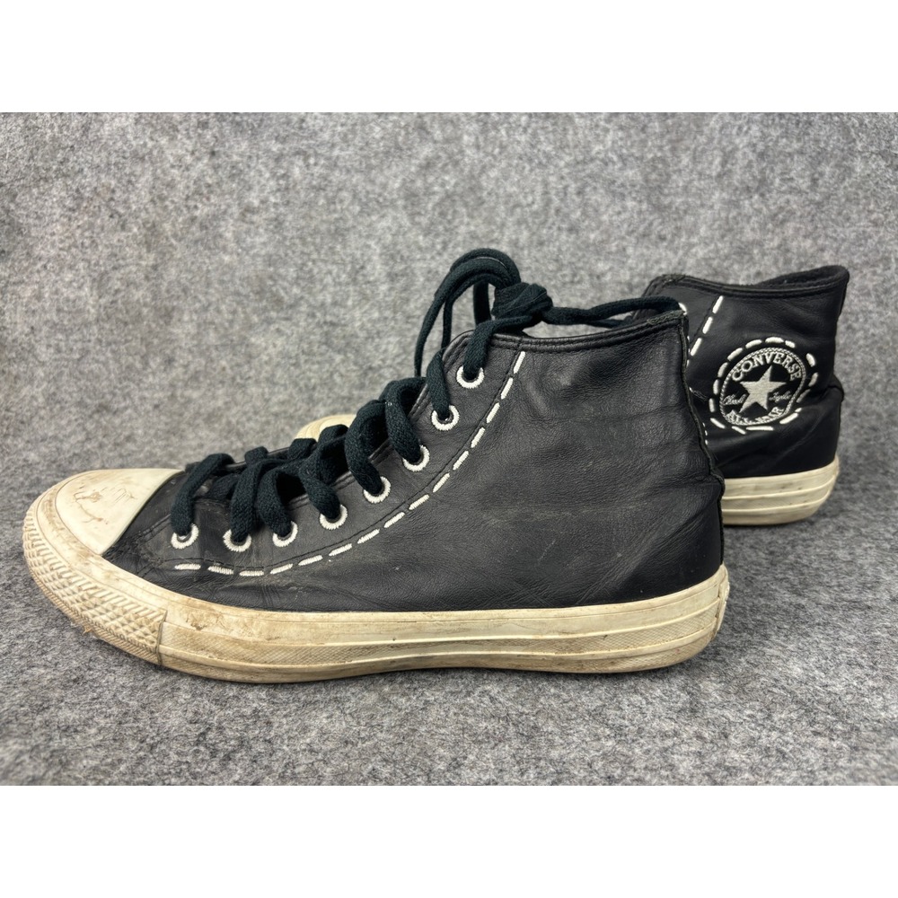 Converse Chuck Taylor All Star Bold Stitch Shoe Women 8.5 Black Leather High Top